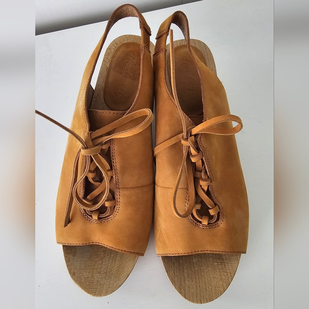 Madewell Cecilia Lace-Up Clog in Tan Size 7 - Picture 3 of 10